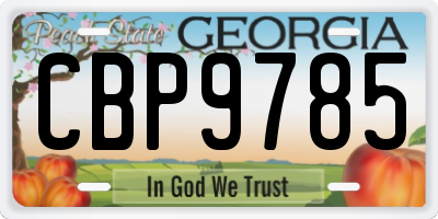 GA license plate CBP9785