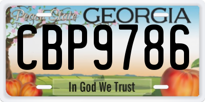 GA license plate CBP9786