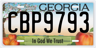 GA license plate CBP9793