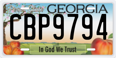 GA license plate CBP9794