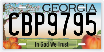 GA license plate CBP9795