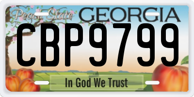 GA license plate CBP9799