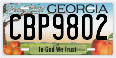 GA license plate CBP9802