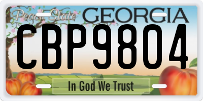 GA license plate CBP9804