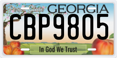 GA license plate CBP9805