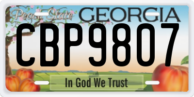 GA license plate CBP9807