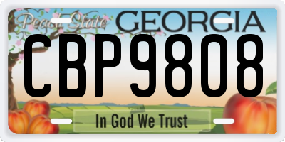 GA license plate CBP9808