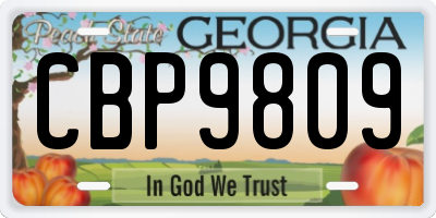 GA license plate CBP9809