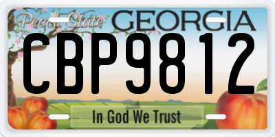 GA license plate CBP9812