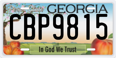 GA license plate CBP9815