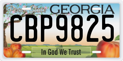 GA license plate CBP9825