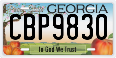 GA license plate CBP9830