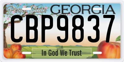 GA license plate CBP9837