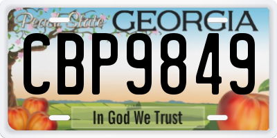 GA license plate CBP9849