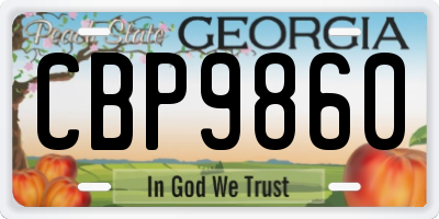 GA license plate CBP9860