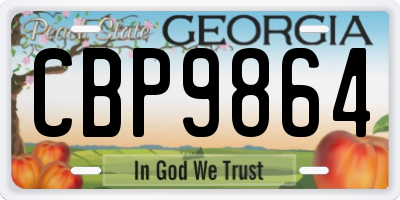 GA license plate CBP9864
