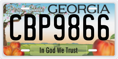 GA license plate CBP9866