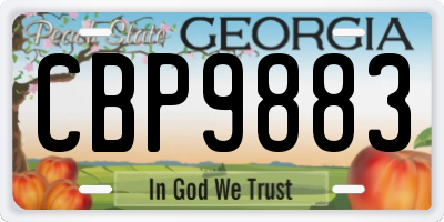 GA license plate CBP9883