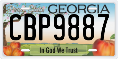 GA license plate CBP9887