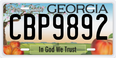 GA license plate CBP9892