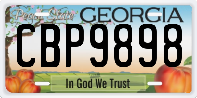 GA license plate CBP9898