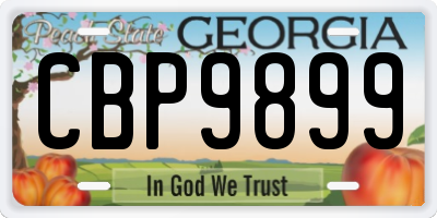GA license plate CBP9899