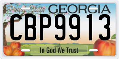 GA license plate CBP9913