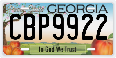 GA license plate CBP9922