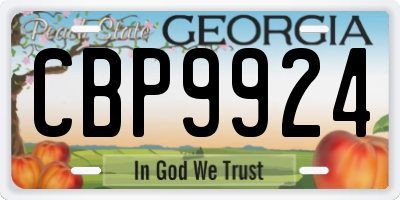 GA license plate CBP9924