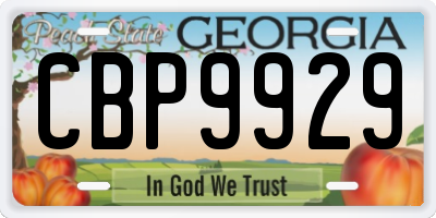 GA license plate CBP9929