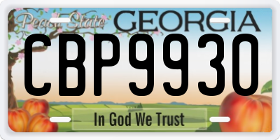 GA license plate CBP9930