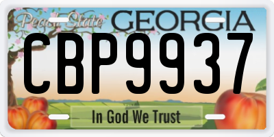 GA license plate CBP9937