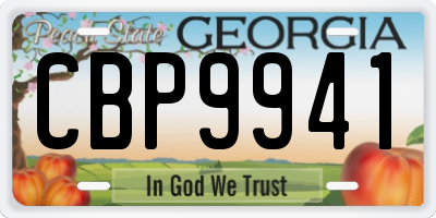 GA license plate CBP9941