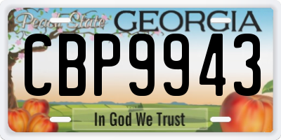 GA license plate CBP9943