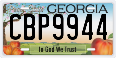 GA license plate CBP9944