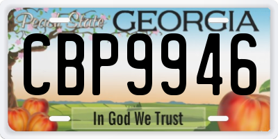 GA license plate CBP9946
