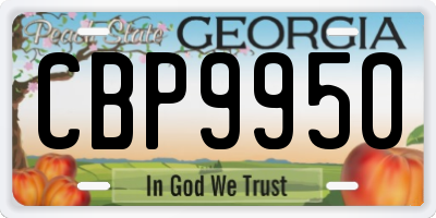 GA license plate CBP9950