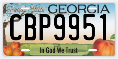 GA license plate CBP9951