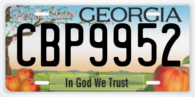 GA license plate CBP9952