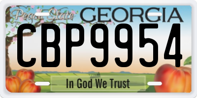 GA license plate CBP9954