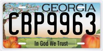GA license plate CBP9963