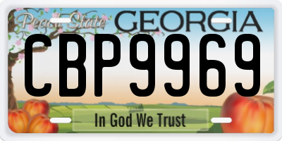 GA license plate CBP9969