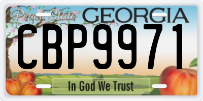 GA license plate CBP9971