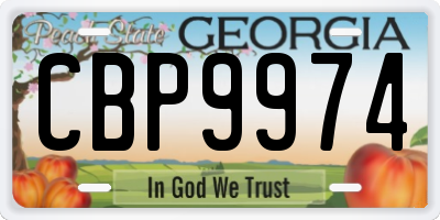 GA license plate CBP9974