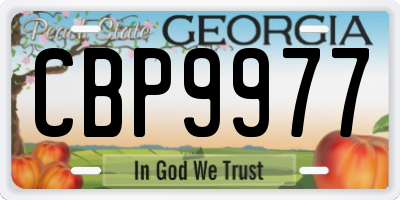 GA license plate CBP9977