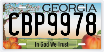 GA license plate CBP9978