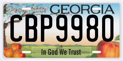 GA license plate CBP9980