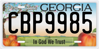 GA license plate CBP9985
