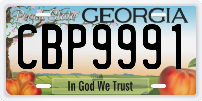 GA license plate CBP9991