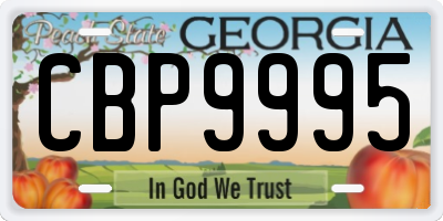 GA license plate CBP9995